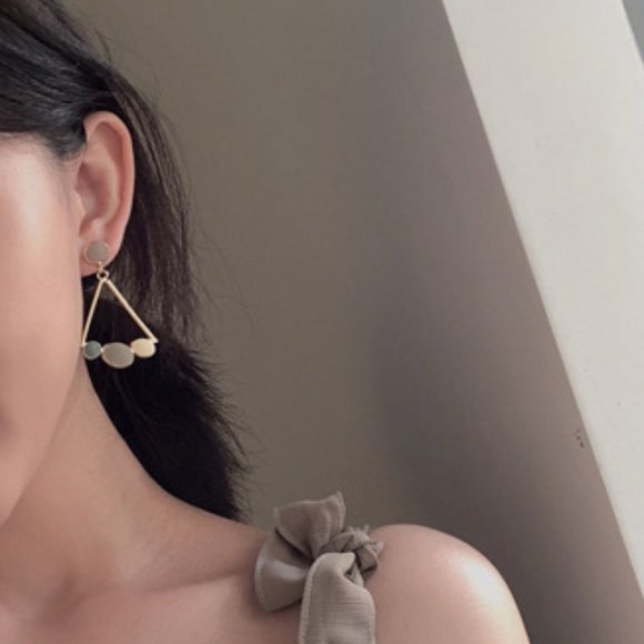 Enamel Triangle Drop Earrings - Picture 4 of 5